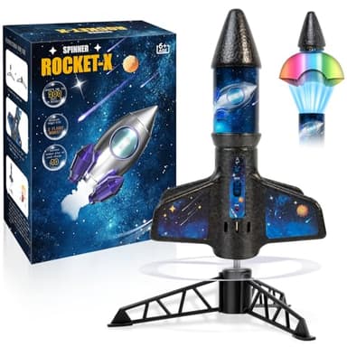 Rocket Launcher for Kids -200 Feet of Flight Altitude, Auto Electric Rocket Toys with Safe Parachute, Outdoor Summer Yard Toys Christmas Birthday Gifts for Boys & Girls Age 6 7 9 10 12 8-13 Years Old - Image 1