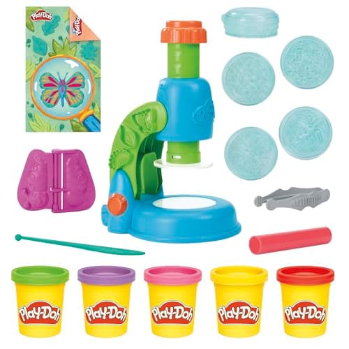Play-Doh Light & Look Microscope for Kids, Electronic Preschool Toys for Girls & Boys, 9 Accessories & 5 Colors, Back to School Gifts, Ages 3+ - Image 1