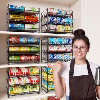 SUFAUY 3 Tier Can Organizer for Pantry, Holds 36 Cans, Heavy Duty Metal, Black - Image 2