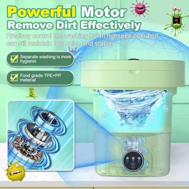 Portable Washing Machine, 11L Mini Washing Machine with 3 Cleaning Modes, Suitable for Baby Clothes, Underwear, Socks, Small Washing Machine Folding Design Suitable for Apartments, Camping & Travel - Image 4
