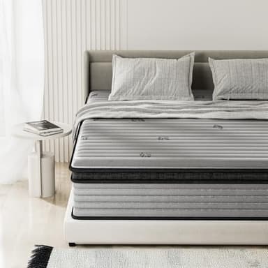 MixDeer Queen Mattress 12inch in a Box,Memory Foam Hybrid Mattress with Pocket Springs and Zoned Support for Back & Lumbar Pressure Relief,Motion Isolation and Edge Support -CertiPUR-US(12 Inch,Queen) - Image 1
