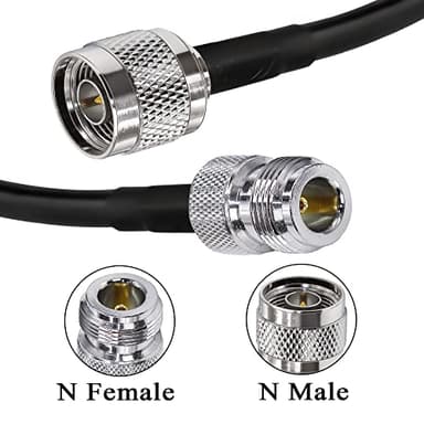 TUOLNK N Type Cable RG58 32.8ft(10M) N Male to N Female Extension Cable Low Loss High Frequency N Cable Male to Female Black for WiFi Router 3G 4G LTE Antenna - Image 8
