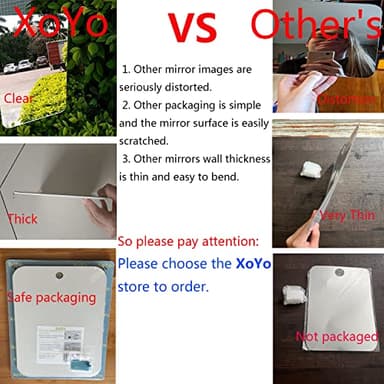 APHUIME XoYo-Large Fogless Shower Mirror （11inX7.48in）, Includes 1 Adhesive Hooks, Anit-Fog Shower Mirror, Shower Makeup Shave Mirror, Frameless Shower Mirror, Wall Hanging Mirror (Large, 1 Pack) - Image 2