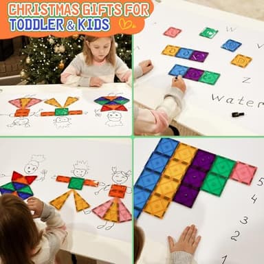 Magnetic Tiles Toddler Toys Magnetic Building Blocks for Kids Ages 3-12 STEM Educational Toys for Girls & Boys Sensory Play for Preschool Learning Birthday Chritmas Gifts Stocking Stuffers - Image 4