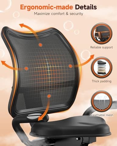 Niceday Recumbent Exercise Bike, Recumbent Bike for Home, Recumbent Stationary Bike 400LBS Weight Capacity, Magnetic Recumbent Bike with Smart APP, LCD Monitor, Heart Rate Handle - Image 6