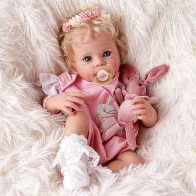 BABESIDE Reborn Baby Dolls Bettie - 17 Inch Soft Body Realistic Baby Doll Girl Lovely Awake Blond Curly Hair Girl Bebe Reborn de Silicona Real Life Baby Dolls with Gift Box for Kids Age 3+ Collectors - Image 4