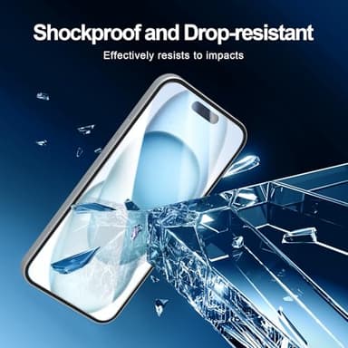 NEW'C [3 Pack] Designed for iPhone 16, iPhone 15 (6.1 inches) Screen Protector Tempered Glass with easy installation tool included,Case Friendly Ultra Resistant - Image 6