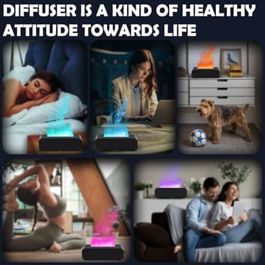 7Color Flame Diffuser, Bonfire and Fireplace 10.7"3"3.1" (Black) - Image 7