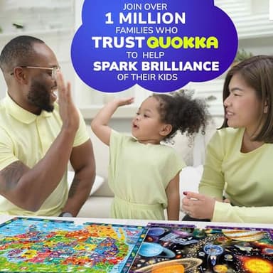 QUOKKA Puzzles for Kids Ages 4-6 - 3 Set 100 Piece Puzzles for Toddlers 3-5 - Learning Map of The United States World Space Puzzle - Educational Games for Kids 6-8 - Toys for 3 Year Old Boys and Girls - Image 2