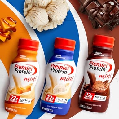 Premier Protein Shake MINIs, Chocolate, 22g Protein, 120 Calories, 1g Sugar, 8.75fl oz, Pack of 12 - Image 5