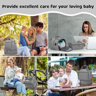 OCKLILY Pump Bag for Spectra S1 S2, Wearable Breast Pump Bags with Ice Pack, Pumping Bag with Waterproof Mat for Pump Accessories, Insulated Bottle Bags for Work Travel and Family (Grey) - Image 7