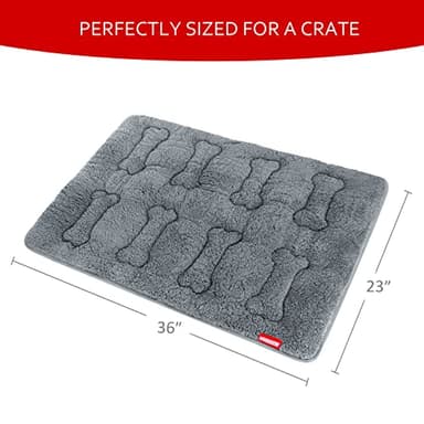 Dog Bed Crate Mat(36" X 23") 2 Pack, Soft Plush Dog Bed Pad Machine Washable Crate Pad, Grey - Image 4