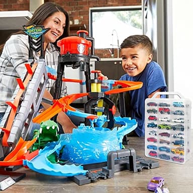 KISLANE Double Sided Storage Case for 48 Toy Cars, Matchbox Cars, Portable Transparent Storage Case with 48 Compartments, Case Only (Transparent)… - Image 7