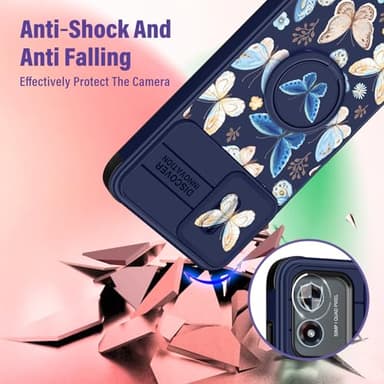 Funermei for Moto G Play 4G 2024 Case - Women Girls Cute Phone Cover Girly Pretty Aesthetic Butterfly Unique Design with Camera Cover and Ring Stand Funda for Motorola G Play 4G 2024 - Image 3