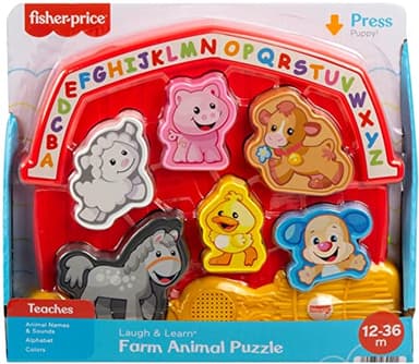 Fisher-Price Toddler Shape Sorting Toy Laugh & Learn Farm Animal Puzzle with Music & Sounds for Kids Ages 1+ Years​ - Image 6