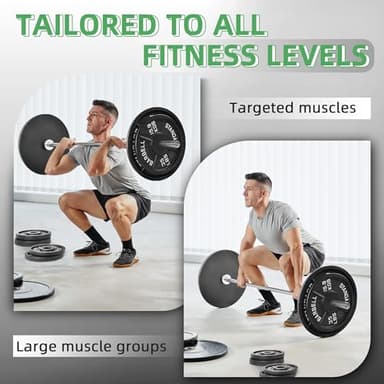 Fitvids Cast Iron 1-Inch Standard Weight Plate for Strength Training & Weightlifting, Multiple Weights Available, 45LB (Pair) - Image 6