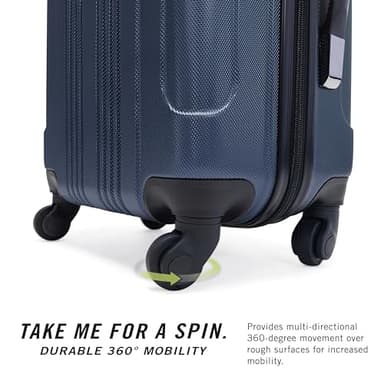 Kenneth Cole REACTION Out of Bounds Lightweight Hardshell 4-Wheel Spinner Luggage, Naval, 20-Inch Carry On - Image 4