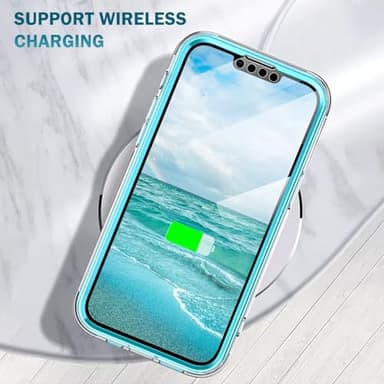 Turquiase Cute Marble Case for iPhone 16e 6.1 inch Built with Screen Protector, Lightweight and Stylish Full Body Shockproof Protective Rugged TPU Case for Women/Girls - Image 3