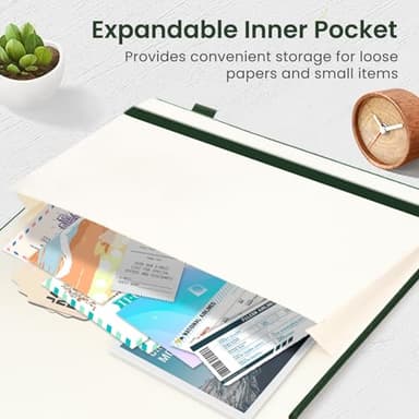 Bullet Dotted Journal Notebook for Women & Men, Hardcover Leather Journal for Writing, A5 Bullet Journaling Notebook for Work & Sketching, Perfect for Office School Home Supplies, 160 Pages, Dark Green - Image 5