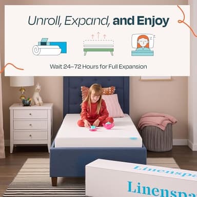 Linenspa 5 Inch Gel Infused Memory Foam Mattress - Queen Size - Firm - Low Profile Bed - Mattress in a Box - Youth or Kids Bed - Guest Bedroom - Pressure Relieving and Breathable - CertiPur Certified - Image 5