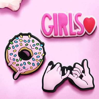 IOKUKI 35 PCS Pink Shoe Charm for Girls Women, Aesthetic Shoe Decoration Charms for Clog Slides Sandals, Pink Party Favors - Image 5
