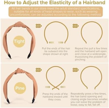 Headbands for Women Girls - 6PCS Stylish Top Knotted Headbands - Knotted Headband for Women - Head Bands Wide Hairband Hair Accessories - Image 7