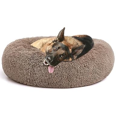 MIXJOY Orthopedic Dog Bed Comfortable Donut Cuddler Round Dog Bed Ultra Soft Washable Dog and Cat Cushion Bed (20''/23''/30''/36'') (36''x36'', Brown) - Image 1