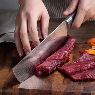 PAUDIN Nakiri Knife - 7" Razor Sharp Meat Cleaver and Vegetable Kitchen Knife, High Carbon Stainless Steel, Multipurpose Asian Chef Knife for Home and Kitchen with Ergonomic Handle - Image 8
