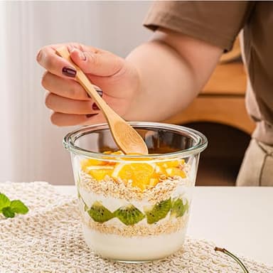 H.JSS WDJS 24 Oz Glass Food Storage Container, 3 Cup Round Glass Soup Container with Airtight Lids, Round Food Containers, Leakproof Soup Storage Container, DishwasherMicrowave & Freezer Safe (4 Pack) - Image 9