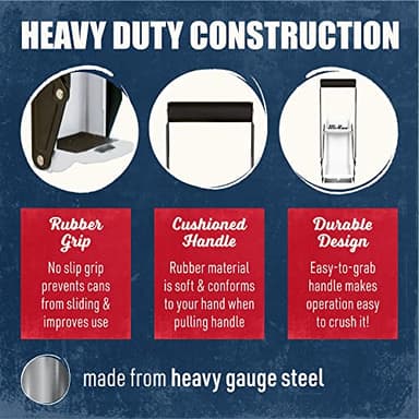 Mckay 16 Oz. Metal Can Crusher, Can Crusher Wall Mounted, Can Crushers for Recycling Wall-Mounted Smasher for Aluminum Seltzer, Soda, Beer Cans and Bottles, Gadgets for Home - White - Image 2