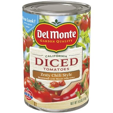 Del Monte Diced Tomatoes Zesty Chili Style, 14.5-Ounce (Pack of 12)