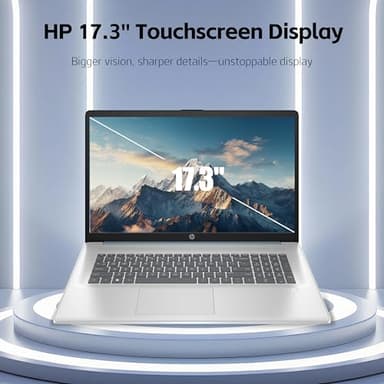 HP 17 Laptop, 17.3'' Touchscreen Display, Intel Quad-Core N200 Processor, 32GB RAM, 1TB SSD+128GB SSD, Webcam, Number Keypad, Windows 11 Home, Fatcayes Accessory, Moonlight Blue (Renewed) - Image 4