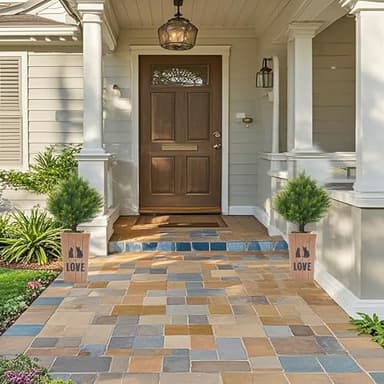 JoyPower Two 19''T Artificial Topiary Ball Trees, Artificial Small Shrub Plants, UV Resistant Potted Plants, Indoor and Outdoor Front Porch Gardens, Office Decoration - Image 5