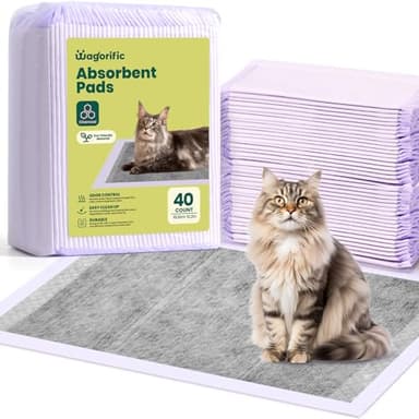 Cat Pads Refills for Tidy Cats Breeze Litter System - Super Absorbent 6-Layer Pads for Odor Control, Activated Carbon - 16.9" x 11.4" - Pack of 40 Litter Box Replacement Pads - Image 1