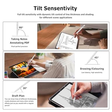 MYSTILUCK Stylus Pen for iPad 11th & 10th Gen - 2X Faster Charging, Tilt & Palm Rejection, Works with iPad Pro 12.9/11/M4, Air 5/M2, Mini 6, iPad 6th-11th Gen (2018-2025) - Image 5