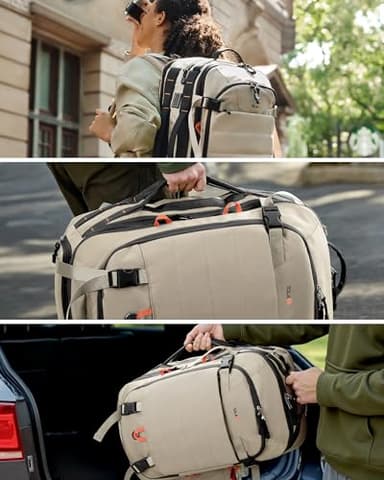 Tolaccea Carry on Travel Backpack, TSA Friendly Flight Approved Laptop Backpack Duffle Bag for Men Women with Dual Laptop Storage for 17.3", USB Charging Port, Business Rucksack 40L-50L Expandable - Image 2