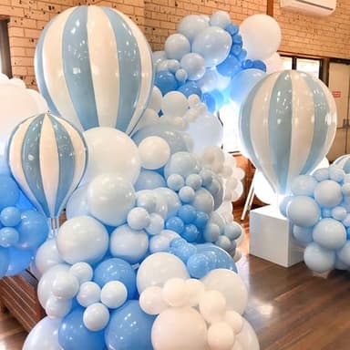 PartyWoo Baby Blue Balloons 100 pcs Different Sizes of 18 12 10 5 Inch Light Pastel Sky Aqua Blue Balloon Arch Kit Garland for Graduation Baby Shower Gender Reveal Party Decorations Blue-Q13 - Image 5