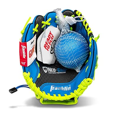 Franklin Sports Teeball/Baseball Glove - Left and Right Handed Youth Fielding Glove - Neo-Grip - Synthetic Leather - 9.0 Inch Left Hand Throw - Ready To Play Glove - Blue - Image 10