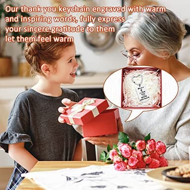 Nana Gift from Granddaughter Grandson I Love You to the Moon and Back Nana Keychain Cute Heart Key Ring Engraved Grandma Keychain Jewelry for Women Birthday Christmas Mother’s Day Present - Image 5