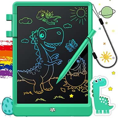 FLUESTON LCD Writing Tablet, Doodle Board Toys Gifts for 3-8 Year Old Girls Boys, 10 Inch Colorful Electronic Board Drawing Pad for Kids, Gifts for Toddler Educational Learning Travel Birthday, Green - Image 1