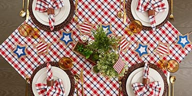 DII American Plaid Table Top Collection for Everyday Use, Summer Cook-Outs, Barbeques, Picnics, Indoor/Outdoor Entertaining, 100% Cotton Machine Washable, Tablecloth, 52x52 - Image 2
