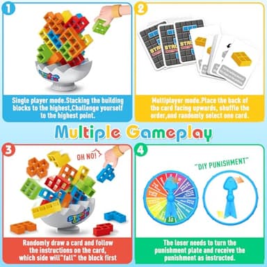 iuuoi 70Pcs Tetra Board Game for Kids & Adults 4-8 8-12, Team Building Blocks Stacking Game, Stacking Balance Toy for Family Friend, 2 Players+ Family Games - Image 4