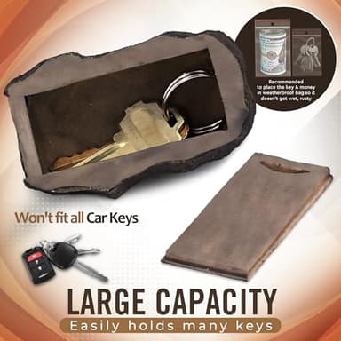 RamPro Hide-a-Spare-Key Fake Rock - Looks & Feels like Real Stone - Safe for Outdoor Garden or Yard, Geocaching (1) - Image 5