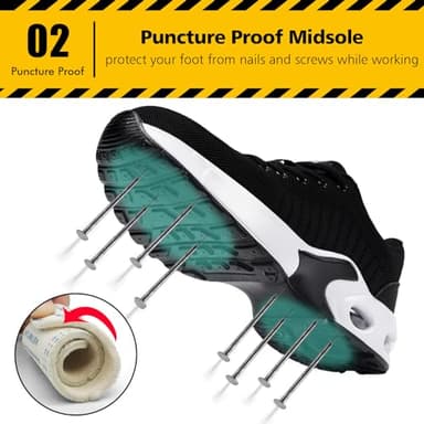 Tinefiy Steel Toe Shoes for Women Lightweight Safety Shoes Comfortable Slip Resistant Indestructible Shoe Womens Puncture Proof Work Shoe Size 8 - Image 4