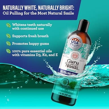 GuruNanda Total Smile Makeover Kit Regular with Cocomint Oil Pulling, Dual Barrel Whitening Mouthwash, Whitening Strips & Butter on Gums Toothbrushes - Image 2