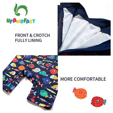 upandfast Baby Long Sleeve Bathing Suit Baby Boy Swimsuit Toddler One-Piece Rashguard (Colorful Fish,18-24 Months) - Image 5