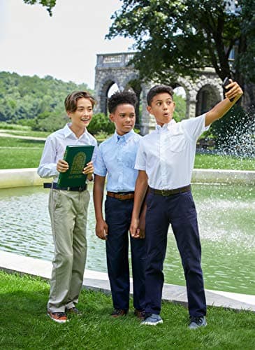 French Toast Boys' Short Sleeve Oxford Dress Shirt (Standard & Husky), Light Blue, 14 - Image 6
