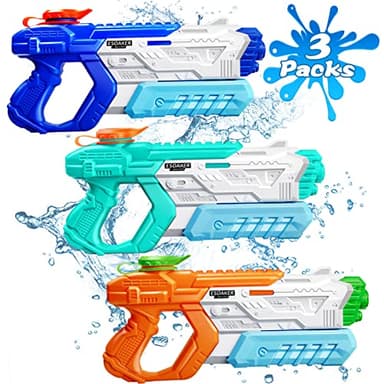 RONSTONE Water Gun for Kids Adults - 3 Pack 400CC Squirt Super Water Guns Soaker Blaster Long Shooting Range Toys for Swimming Pool Beach Water Fighting Party - Image 1