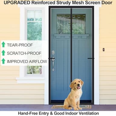 High Density Magnetic Screen Door,Reinforced Thicker Mesh,Full Strip Magnets,Retractable Door Screen Magnetic Closure,Heavy Duty Door Net Screen Magnet for Single Door 36x80 - Image 5