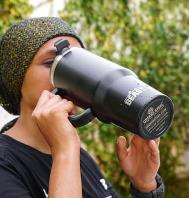 Beast 50 oz Tumbler Stainless Steel Vacuum Insulated Coffee Ice Cup Double Wall Travel Flask (Matt Black) - Image 5